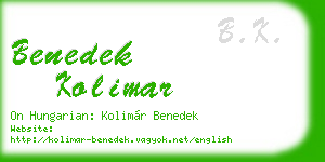 benedek kolimar business card
