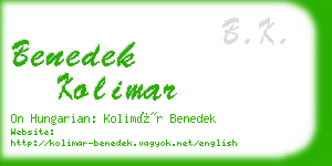 benedek kolimar business card